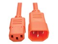 Tripp Lite Standard Computer Power Extension Cord, 10A, 18AWG IEC-320-C14 to IEC-320-C13, Orange, 3ft, P004-003-AOR, 32985799, Power Cords
