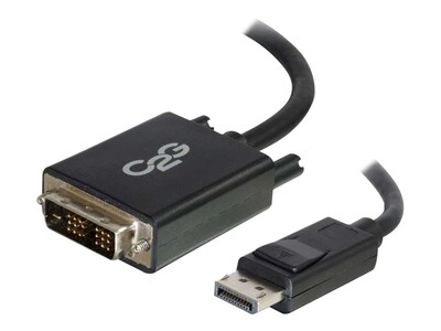 C2G DisplayPort to Single Link DVI-D M M Adapter Cable, Black, 3ft, 54328, 17320692, Cables