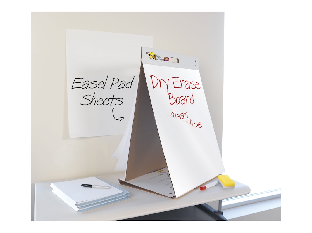 Post-it Dry Erase Tabletop Easel Unruled Pad 20 x 23 White 20 Sheets