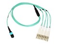 Axiom MPO Female to 4x LC 50 125 OM3 Multimode Fiber Breakout Cable, 5m, TAA, AXG96614, 41685684, Cables