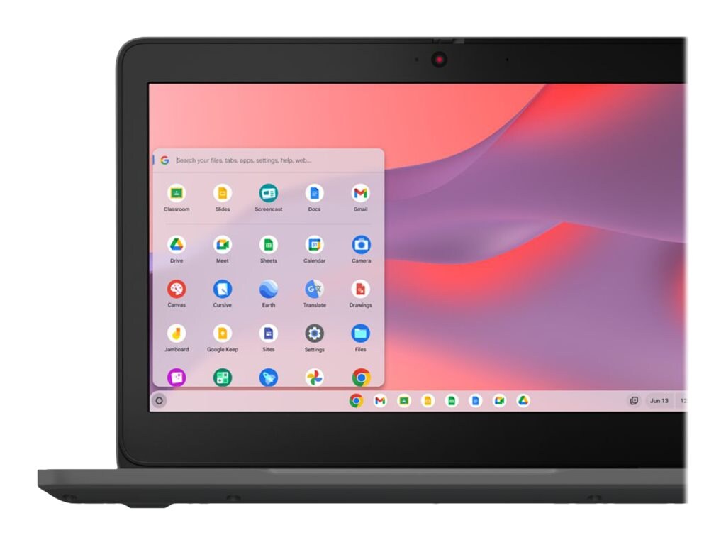thumbnail image 2 of Lenovo 100e Chromebook 11.6" HD – Intel N100, 8GB RAM, 64GB EMMC, Black, 2024 Model 2 of 5