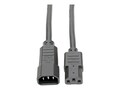 Tripp Lite Heavy Duty Power Cable, 14AWG, C13 to C14, 1ft, Black, P005-12N, 13556577, Power Cords