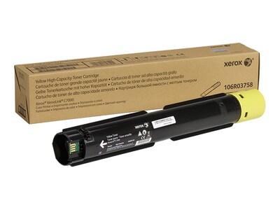 Xerox Yellow Genuine High Capacity Toner Cartridge for the VersaLink C7000 , 106R03758, 34167571, Toner and Imaging Components - OEM
