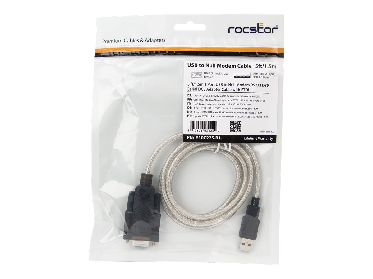 lemmer Forstad debitor Buy RocStor USB to RS-232 F M Null Modem Cable, 5ft at Connection Public  Sector Solutions