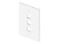 UNC 3-port Wall Plate, Single Gang, White, WP-3P-WHT, 20078606, Premise Wiring Equipment UNC 3-port Wall Plate, Single Gang, White, WP-3P-WHT, 20078606, Premise Wiring Equipment