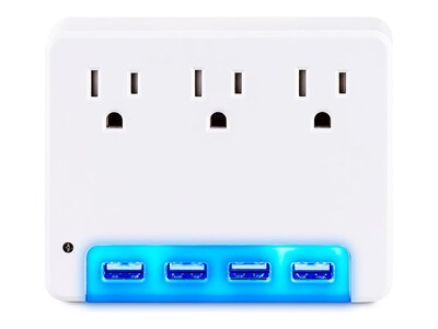 CyberPower 3 AC Outlet Wall Tap 125V 4 USB 3.4A PT , P3WUN, 37267690, Power Strips