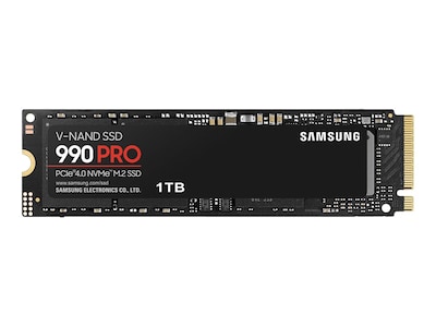 Samsung 1TB 990 PRO PCIe 4.0 NVMe M.2 Internal Solid State Drive, MZ-V9P1T0B/AM, 41539206, Solid State Drives - Internal Samsung 1TB 990 PRO PCIe 4.0 NVMe M.2 Internal Solid State Drive, MZ-V9P1T0B/AM, 41539206, Solid State Drives - Internal