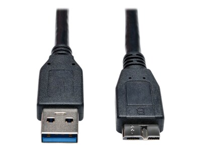 Tripp Lite USB 3.0 Type A to Micro-B M M SuperSpeed Device Cable, Black, 1ft, U326-001-BK, 18401540, Cables