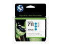 HP 711 (CZ134A) 29-ml Cyan Original Ink Cartridges (3-pack), CZ134A, 14736502, Ink Cartridges & Ink Refill Kits - OEM