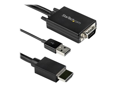 StarTech.com VGA to HDMI M M 1080p Video Adapter Converter Cable with Audio, 2m, VGA2HDMM2M, 38255674, Cables