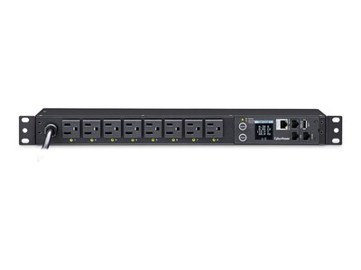 CyberPower Switched 1U PDU 100-120V 15A, 5-15P Input, (8) 5-15R Outlets, PDU41001, 34662336, Power Distribution Units