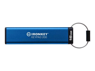 Kingston 16GB IronKey Keypad 200 Hardware-encrypted FIPS 140-3 Level 3 USB Flash Drive, IKKP200/16GB, 41527016, Flash Drives Kingston 16GB IronKey Keypad 200 Hardware-encrypted FIPS 140-3 Level 3 USB Flash Drive, IKKP200/16GB, 41527016, Flash Drives