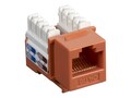 Black Box Cat6 Keystone Jack, Orange, 25-Pack, CAT6J-OR-25PAK, 12497392, Premise Wiring Equipment