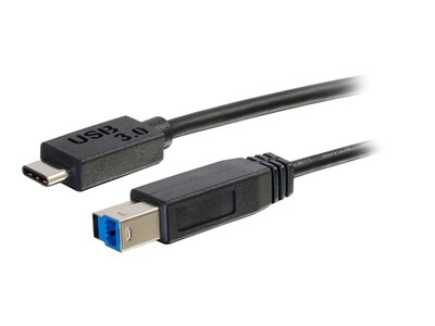 C2G USB 3.0 Type C to USB Type B M M Cable, Black, 3ft, 28865, 25616629, Cables