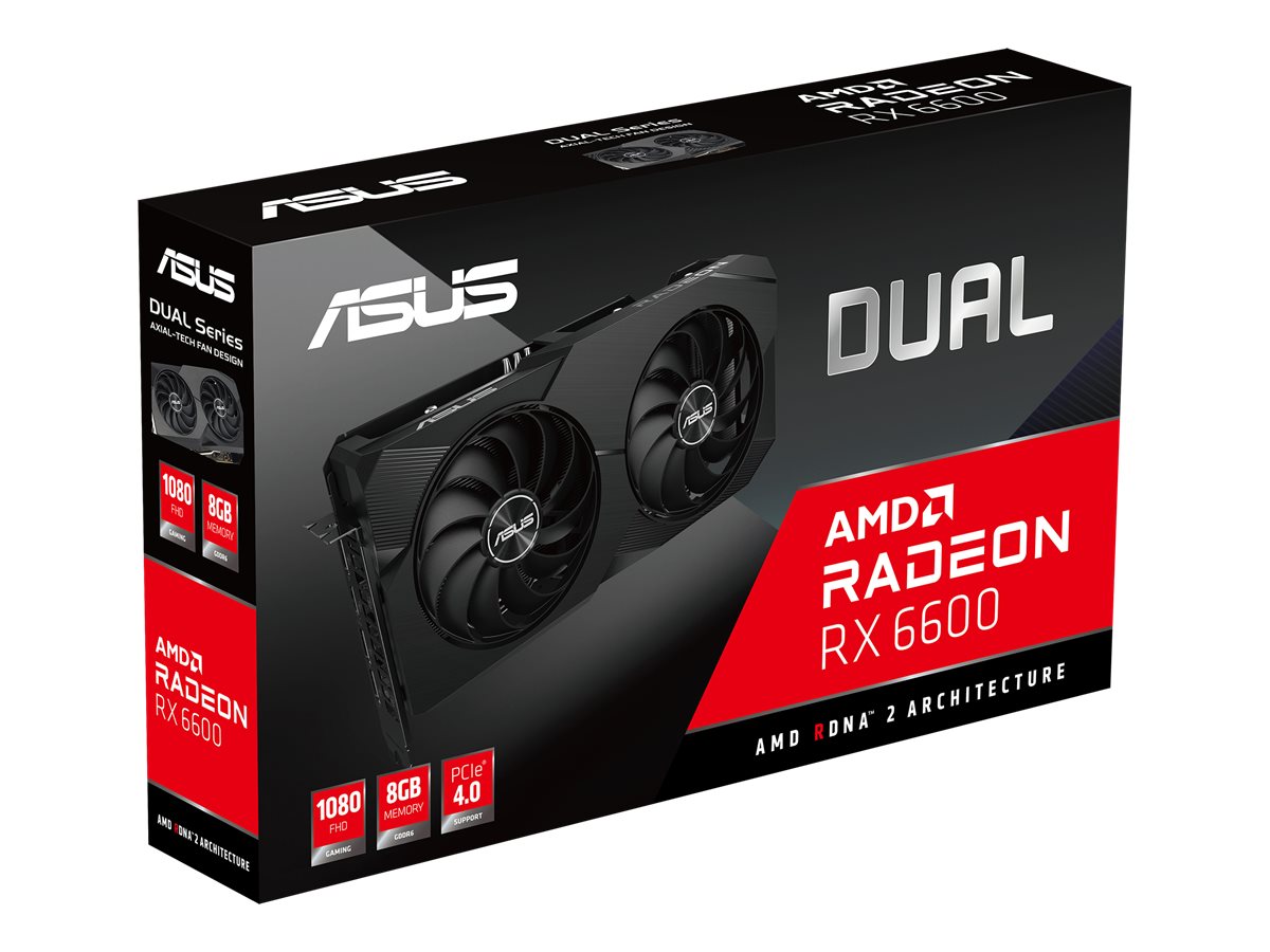 Buy Asus Dual Radeon RX 6600 V2 PCIe 4.0 Graphics Card, 8GB GDDR6