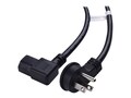 Cable Matters 16AWG Low Profile NEMA 5-15P to Right Angle IEC C13 Power Cord, 6ft, 2-Pack, 400023-6X2                    , 41938944, Power Cords