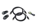 IOGEAR Dual View DisplayPort USB KVM Cable Kit with Audio, 6ft, G2L9202UTAA3, 35647120, Cables