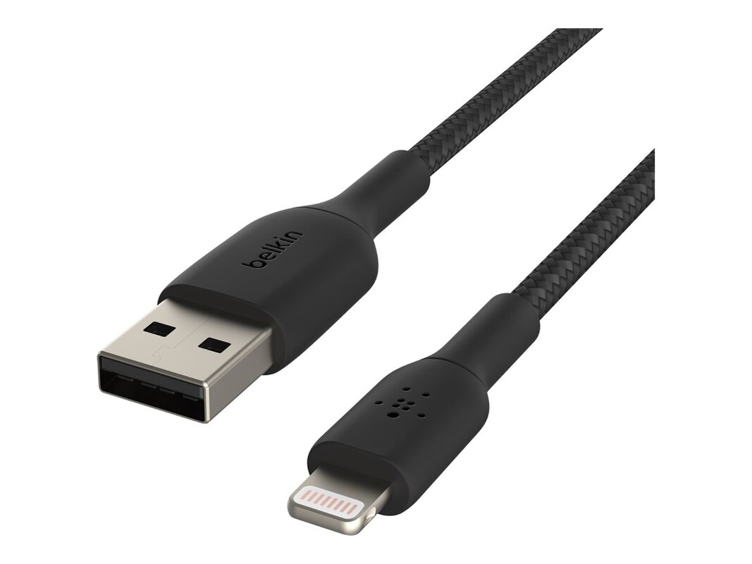 Belkin BOOST CHARGE Braided Lightning to USB Type A Cable, (CAA002BT1MBK)