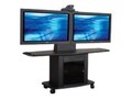 Avteq 32 Dual Display Cart with Adjustable Shelf, 6-Port Surge Protector, GMP-200L-TT2, 14620905, Computer Carts