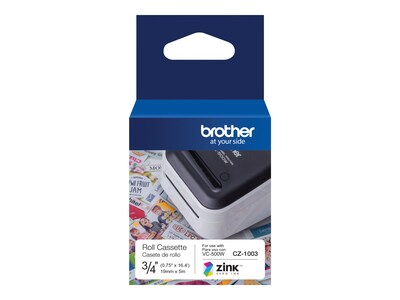 Brother 0.75 x 16.4' CZ-1003 Continuous Length Label Roll featuring ZINK Zero Ink Technology, CZ1003 , 42023445, Paper, Labels & Other Print Media Brother 0.75 x 16.4' CZ-1003 Continuous Length Label Roll featuring ZINK Zero Ink Technology, CZ1003 , 42023445, Paper, Labels & Other Print Media