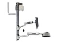 Ergotron LX Sit-Stand Wall Mount System with Medium Silver CPU Holder, 45-358-026, 15007361, Wall Stations
