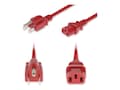 AddOn NEMA 5-15P (M) to C13 (F) Standard Commercial 18 AWG 125V at 10A PVC SJT Power Cable, Red, 6ft, ADD-N5152C13C18G6FRD , 41980893, Power Cords AddOn NEMA 5-15P (M) to C13 (F) Standard Commercial 18 AWG 125V at 10A PVC SJT Power Cable, Red, 6ft, ADD-N5152C13C18G6FRD , 41980893, Power Cords