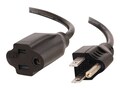 C2G 18AWG Outlet Saver Power Extension Cord NEMA 5-15R To NEMA 5-15P 15ft, 03117, 6516868, Power Cords