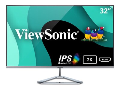 ViewSonic 31.5 VX3276-2K-MHD WQHD LED-LCD Monitor, Silver, VX3276-2K-MHD, 36111431, Monitors