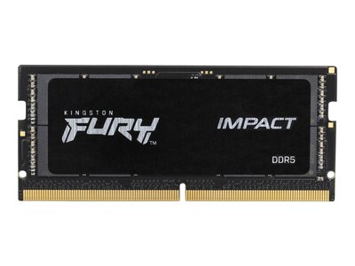 Kingston FURY Impact Black XMP 16GB PC5-51200 262-pin DDR5 SDRAM SODIMM, KF564S38IB-16, 41634181, Memory
