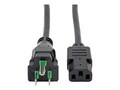 Tripp Lite Hospital-Grade Computer Power Cord, 10A, 18AWG, NEMA 5-15P to IEC-320-C13, Black, 15ft, P006-015-HG10, 31912184, Power Cords