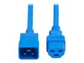 Eaton 20A 250V 12AWG C20 to C21 Heavy-Duty Power Cord, Blue, 4ft, P035-004-ABL                  , 41910894, Power Cords