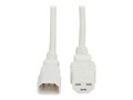 Eaton 15A 250V 14AWG C14 to C21 Heavy-Duty Power Cord, White, 6ft, P037-006-AWH                  , 41910932, Power Cords