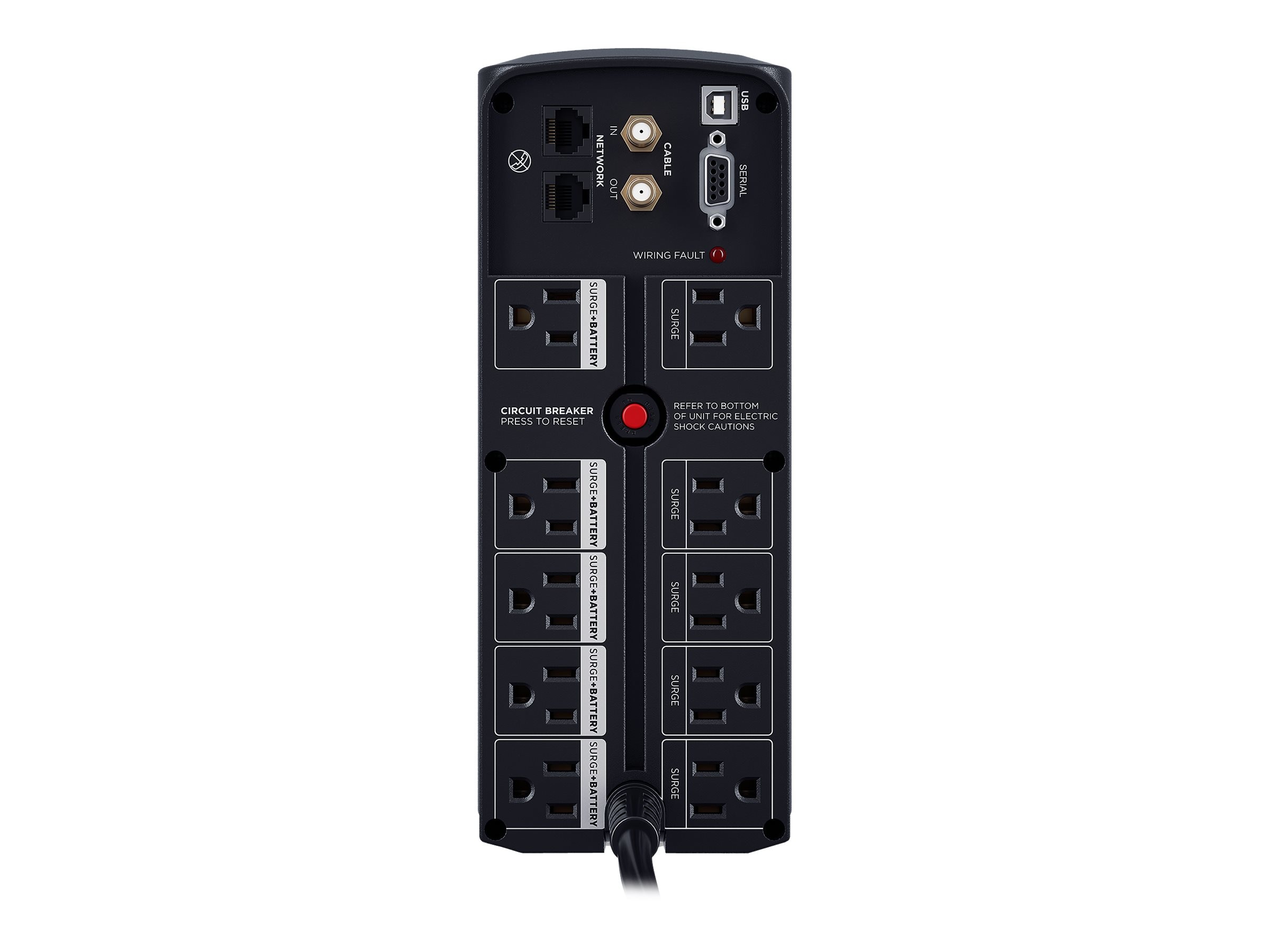 CyberPower 1500VA 900W UPS AVR (8) Outlets RJ-11 RJ-45 Coax Tower EMI RFI  (CP1500AVRT)