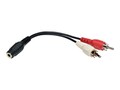 Tripp Lite 3.5mm to Dual RCA F M Y Splitter Adapter Cable, 6in, P316-06N, 17588744, Adapters & Port Converters