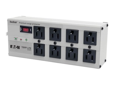 Tripp Lite Isobar 8-Outlet Surge Protector, 12 ft. Cord with Right-Angle Plug, 3840 Joules, Diagnostic LEDs, ISOBAR8ULTRA, 20782, Surge Suppressors