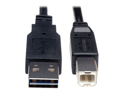 Tripp Lite Universal Reversible USB 2.0 A-Male to B-Male Device Cable, 10ft, UR022-010, 16176123, Cables