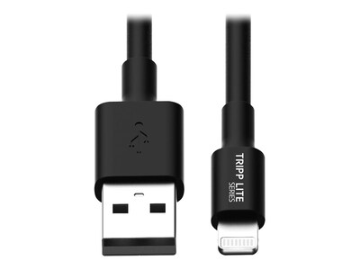 Tripp Lite USB Sync Charge Cable with Lightning Connector, Black, 10, M100-10N-BK, 19022349, Cables