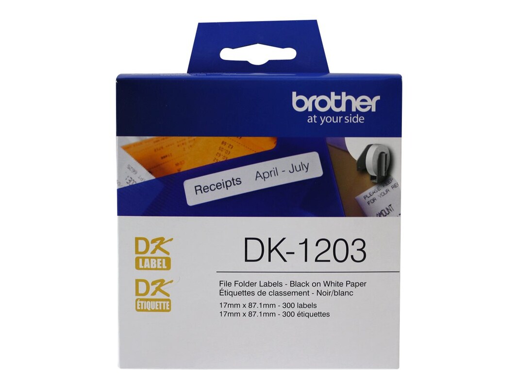 3.4" x .7" File Folder Roll Brother QL-500 QL-550 (DK1203)