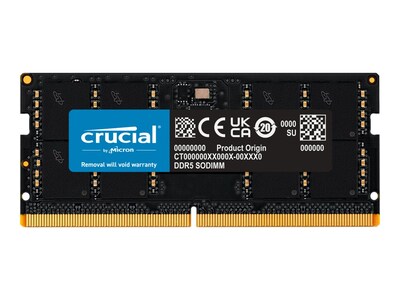 Crucial 32GB PC5-38400 262-pin DDR5 SDRAM SODIMM, CT32G48C40S5, 41404428, Memory