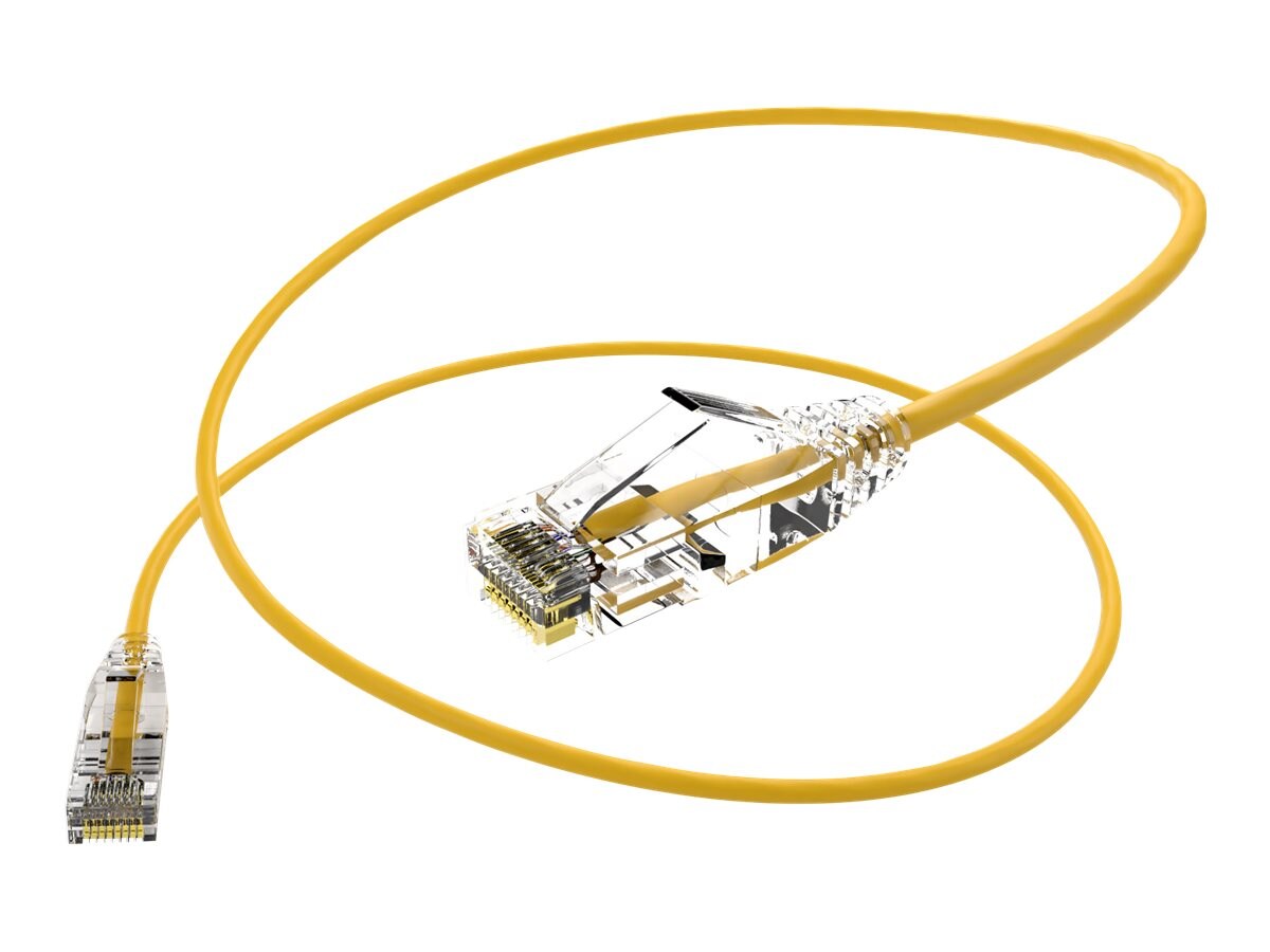 UNC ClearFit Slim CAT6 Patch Cable, Yellow, 15ft (CS6-15F-YLW)