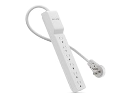 Belkin 6-Outlet 720J Rotating Plug Surge Protector w  8ft Cord - White, BE106000-08R, 7083259, Surge Suppressors