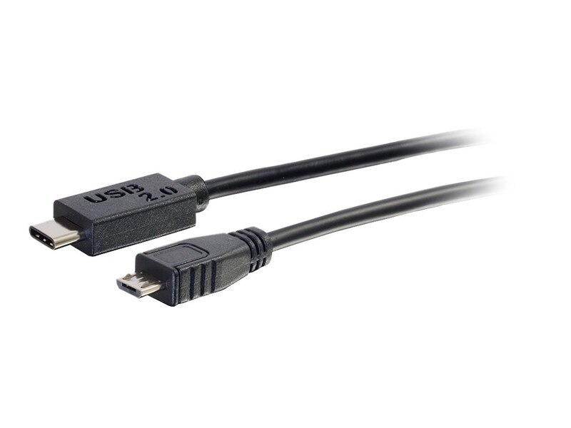 C2G Adattatore USB Micro-B OTG - Nero, 0,15 M, 2 Porte, 1A - Made In Spain