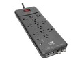 Tripp Lite Protect It! 12-Outlet Surge Protector, Tel Modem Coax Protection, 2-USB Ports 8ft cord,4320 Joules, TLP128TTUSBB, 35248372, Surge Suppressors