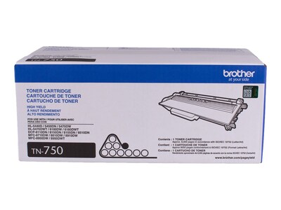 Brother Black TN750 High Yield Toner Cartridge, TN750, 14459584, Toner and Imaging Components - OEM