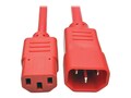 Tripp Lite Heavy Duty Power Extension Cord, 15A, 14AWG IEC-320-C14 to IEC-320-C13, Red, 3ft, P005-003-ARD, 32985941, Power Cords
