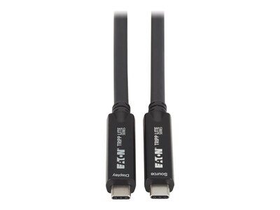 Eaton USB 3.2 Gen 2 (10Gbps) USB-C Full-Function Fiber Active Optical Cable, Black, 10m, U420F-10M                     , 42014858, Cables