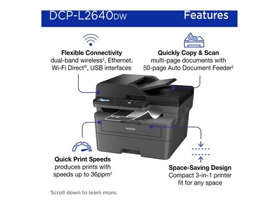 Brother DCP-L2640DW Laser Printer, DCPL2640DW, 41754379, Printers - Laser & LED (monochrome)