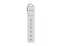 Belkin 6-Outlet 555J Straight Plug Surge Protector w  2.5ft Cord - White , BE106000-2.5, 7083241, Surge Suppressors