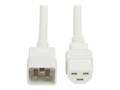 Eaton 20A 250V 12AWG C20 to C21 Heavy-Duty Power Cord, White, 5ft, P035-005-AWH                  , 41910943, Power Cords