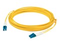 AddOn LC-LC 9 125 OS2 Singlemode Duplex Fiber Cable, Yellow, 14m, ADD-LC-LC-14M9SMF, 41065699, Cables